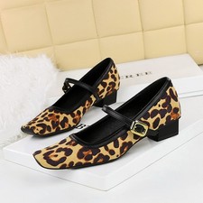 Women's Square Toe Mary Jane Shoes Chunky Heel Pumps High Heels Party Shoes