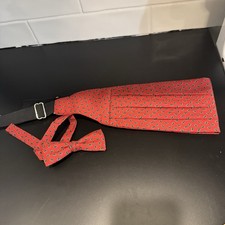 Santana Vintage Paisley Red Bow Tie And Cummerbund Formal Event