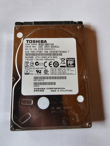 Toshiba 1TB 1000GB Festplatte HDD MQ01ABD100 2,5 Zoll SATA 8MB Cache