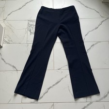 Tory Burch 100% wool flare dress pant navy blue size 10