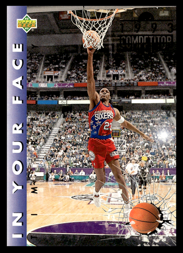 1992-93 Upper Deck In Your Face Tim Perry #450 Philadelphia 76ers NBA ...
