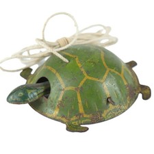 Vintage 1950s Litho Tin Turtle Toy Bobbing Head Pull-String Mechanism - 4"