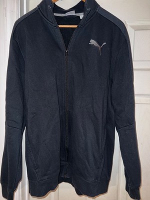 Puma Mens Zip Up Black Sweat Jacket XL