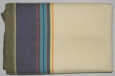 Unisex Beach Kikoi Sarong Holiday Swimwear Coverup Shawl Cream with Blue Border