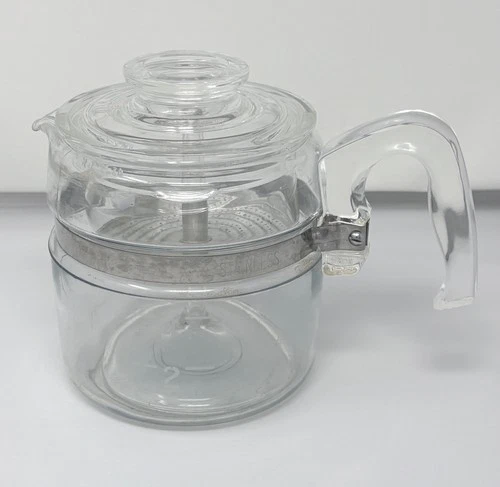 VINTAGE PYREX Glass 4 Cups COFFEE Percolator Pot, 7754 (missing spreader plate)