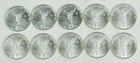 (10) Mexico 2000 1/10th Oz Silver Libertads BU Bag/Contact Marks  C4505