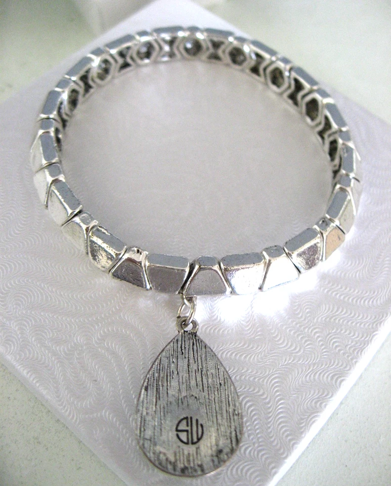 Pulsera Samantha Wills Badort Lágrima Azul Pálido en Plata Boho Playa Vibraciones Nueva Foto 3 de 4