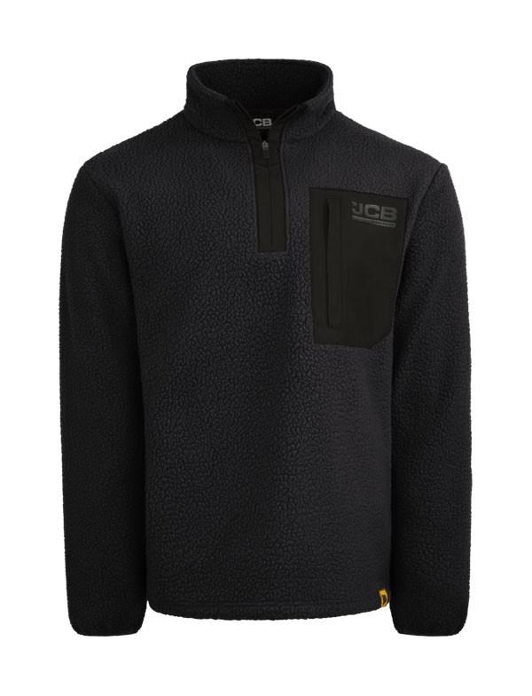 Jcb Workwear Unisex Borg Fleece Black Size XL - Image 2