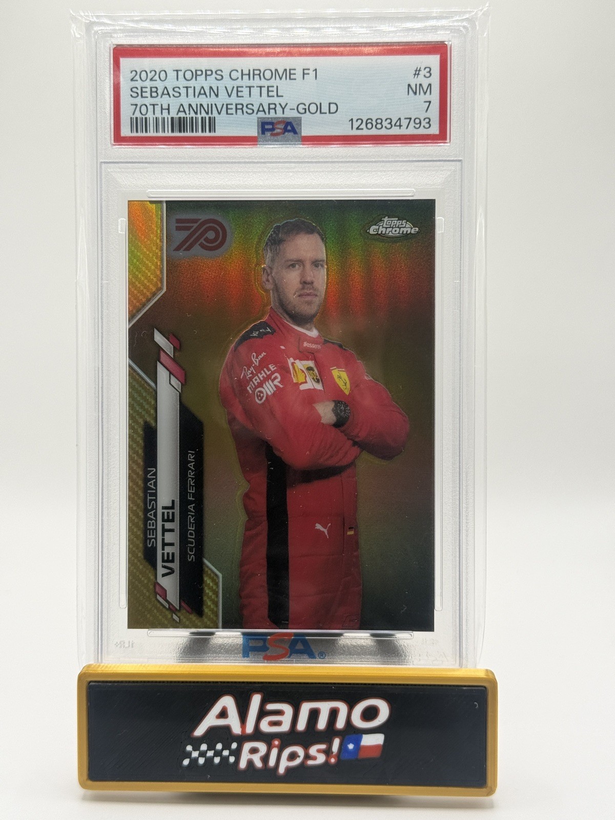 2020 Topps Chrome F1 - Sebastian Vettel #3 70th Anniversary Gold Refractor