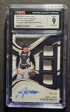 2024 PANINI IMPECCABLE AUSTIN WELLS RC TRIPLE RELIC PATCH AUTO 59/99 CGC 9 MINT