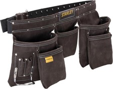 Stanley Leather Tool Apron Heavy Duty Carpenter Work Belt Multi Pocket 80113