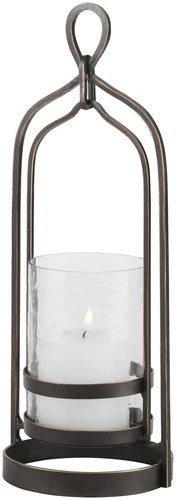 Uttermost 18041 Shepherd Glass and Iron Table Pillar Candle - Bronze - Picture 1 of 4