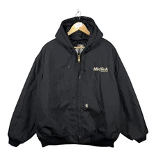 Vintage Carhartt Canvas Full Zip Hooded Workwear Jacket Black Mens XXL