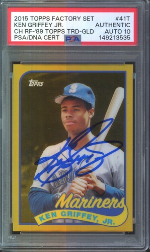 2015 Topps Factory Set Gold #41T Ken Griffey Jr. PSA DNA Authentic 10 Auto