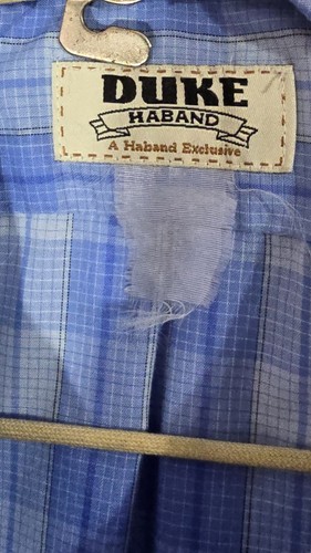Duke Haband Classic Pearl Snap Western Shirt Short Sleeve Blue Plaid Size XL - Picture 6 of 11