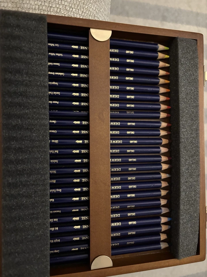 Juego de 48 cajas de madera Derwent Inktense - Lápices de acuarela bellas artes, Inglaterra Foto 3 de 4