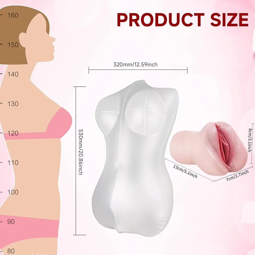 Blow Up Sex Doll with Removable Pocket Pussy,Transparent Life-Size  Inflatable