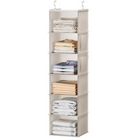 HäNgeregal Kleiderschrank Organizer Vliesstoff Faltbar Stabil 6 FäCher 120Cm