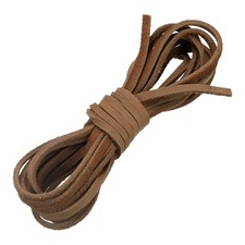 4.37 Yard 4mm Flat Leather Cord Braiding String for DIY Crafts Dark Coffee