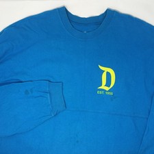 Disneyland Disney Parks Spirit Jersey Blue Neon Green Spellout Size XL