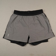 On Cloud Running Shorts Women's Small Lumos Layered Grey Black Lined OnCloud