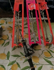 HT Polar Tip Up Ice Fishing Accessories Set Metal Plastic Orange Pink Black Gold