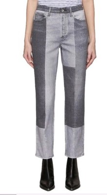NWT! Rag & Bone Bryon Stretch Miramar Wren Slim Straight Jeans 31 Patchwork Grey
