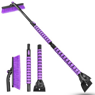 HEEYA 51'' Snow Brush for Trucks Extendable Long Handle Ice Scraper w/ Foam