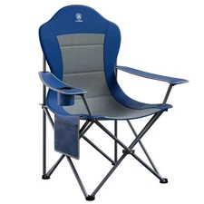 Folding Camping Chair with High Back Padded 2 Pack Oversized Lawn Chairs , Grey.