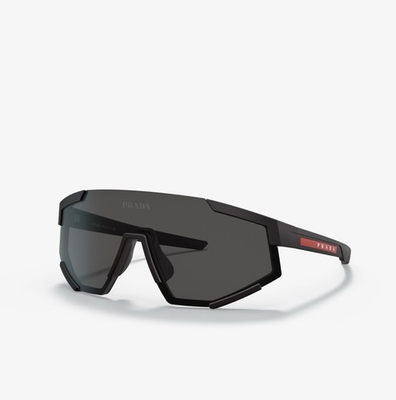 #ad Prada Linea Rossa Rubber Black Dark Grey Men#x27;s Sunglasses $55.00