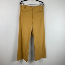 Maeve Colette High-Rise Wide-Leg Pants Size 32 Tan in Magic Fabric Linen Blend