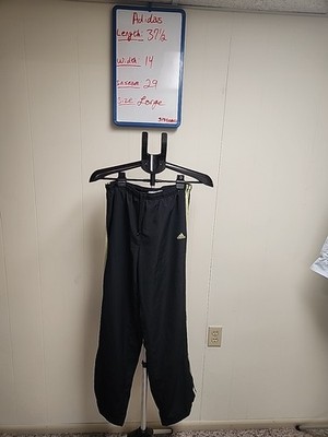Y2K Adidas Black Neon Green Track Pants Nylon  Size Large Climacool Rare