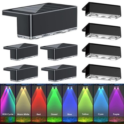 LED Solar Fence Lights Door Wall Stair Step Railing Outdoor Garden Decor Lamp