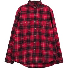 Used FIELD and STREAM long-sleeved flannel check shirt men's size L equivalent