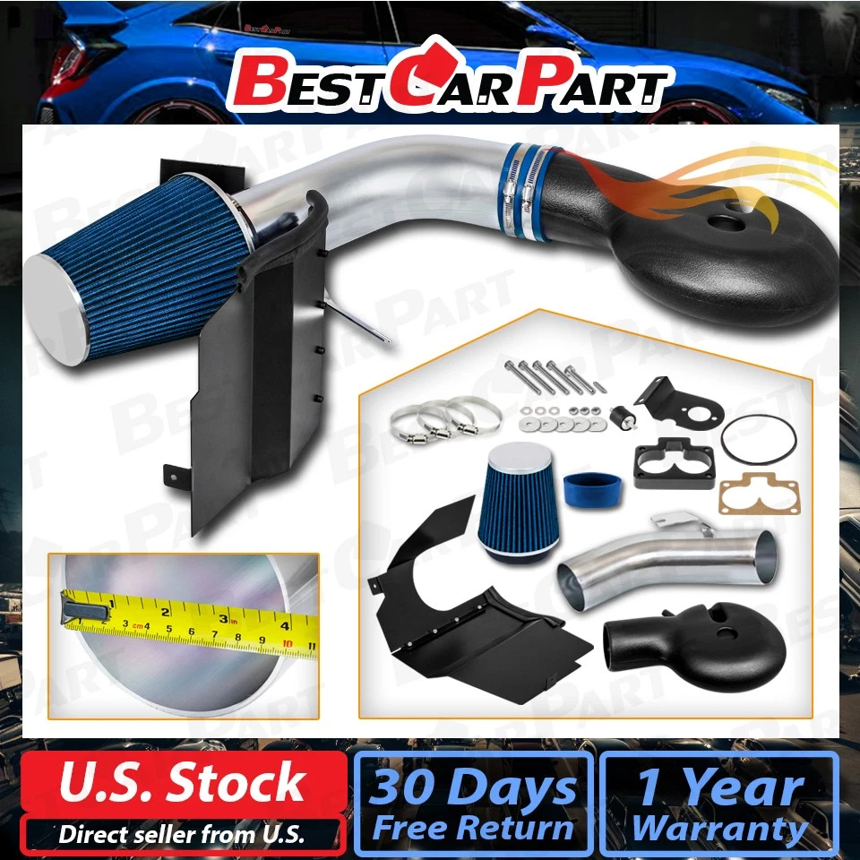 BCP AZUL 97-99 Dodge Dakota 5.2/5.9L V8 protector térmico admisión de aire + filtro seco Foto 2 de 4