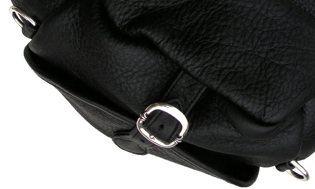 Chrome Hearts BLACK LEATHER SNAT WAIST POUCH Waist Bag #1 r51_0211 thumbnail 5