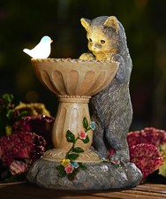 Nacome Solar Cat Statue for Garden Decor: IP44 Weatherproof Resin with Automatic