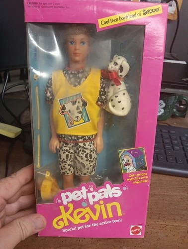 Vintage 1991 Mattel Barbie Pets Pals, Kevin Doll & Puppy Dog W/Accessories