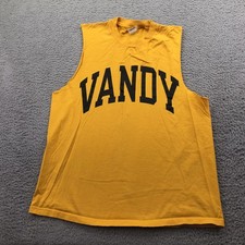 Vintage Vanderbilt Commodores Shirt Mens Large Yellow NCAA Champion Vandy Cutoff