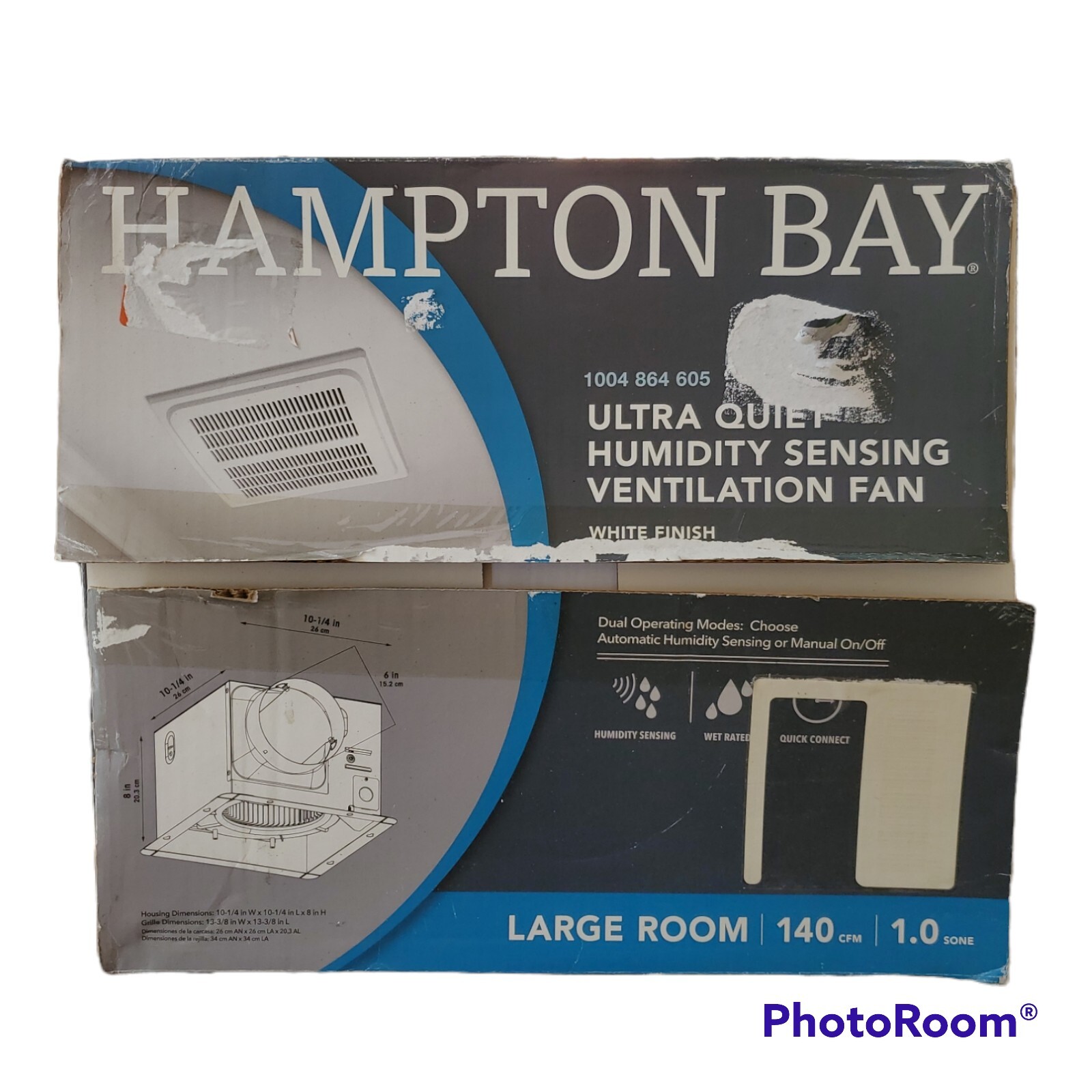 Hampton Bay Bathroom Exhaust Fan 140 CFM Ceiling Humidity Sensing Ultra