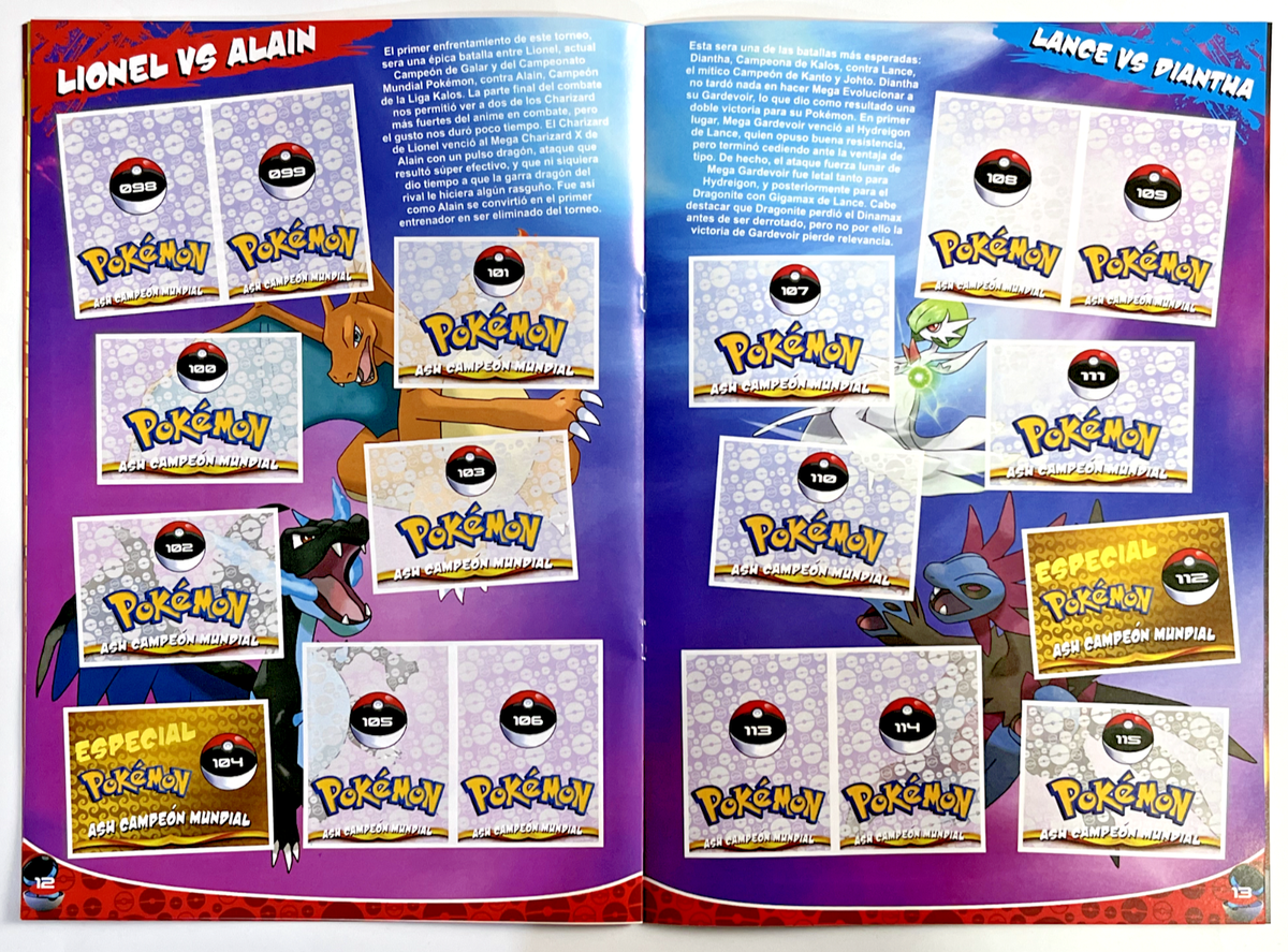 POKEMON ASH WORLD CHAMPIONSHIP Album + Full Set 150/150 Stickers