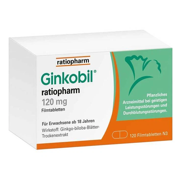 Ginkobil ratiopharm 120mg mit Ginkgo biloba · 120 St · PZN 06680881 643454