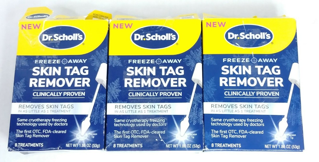 3-PK Dr Scholls Freeze Away Skin Tag Remover 8 Treatments *DAMGD.BOX