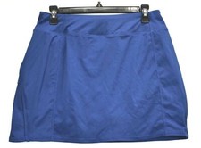 Tangerine Womens Blue Elastic Waist Zipper Pocket Sports Tennis Golf Skort S