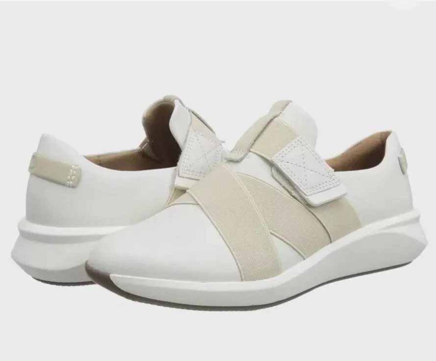 Clarks ladies top white trainers