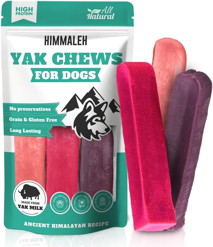 Yak Chews for Dogs Multipack Blueberry Strawberry Cranberry- Yak Chews for Dogs