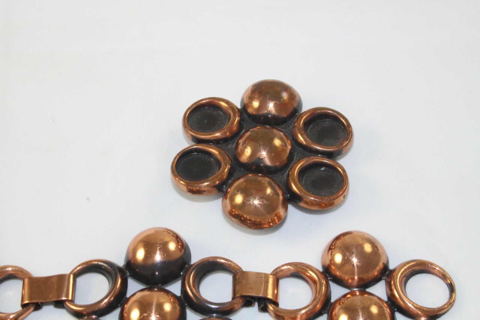 Vintage Ladies Wide Dramatic Solid Copper Belt - image 9