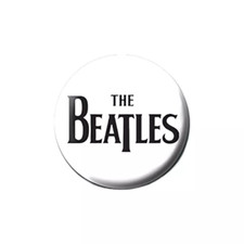 The Beatles "Black Logo" Button Pin Badge Licensed Merchandise. Small 25mm