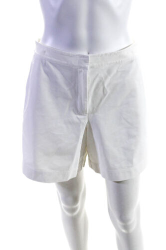 Lafayette 148 New York Elastic Waist High Rise Relaxed Fit Shorts White Size S - Picture 1 of 7