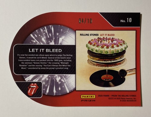 2025 Panini Prizm Rolling Stones GOLD PRIZM ALBUM LET IT BLEED #10 4/10 - Picture 2 of 2